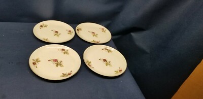 Vintage Nasco Moss Rose Set/4 Dessert/Salad White/Pink Roses JAPAN | eBay