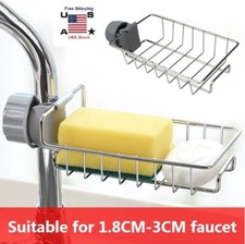 Kitchen Sink Drain Rack Stainless Steel Sponge Storage Soap Basket Faucet Holder