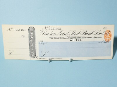 191 ? York City & County Banking Co. Ltd. London Aktien UNBENUTZT Scheck #HBW