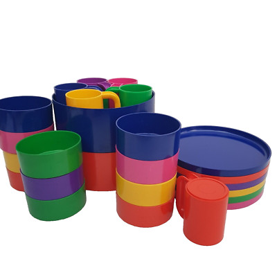 Heller Massimo Vignelli Rainbow 1960s Set MCM Vintage Plastic Melamine RARE ️