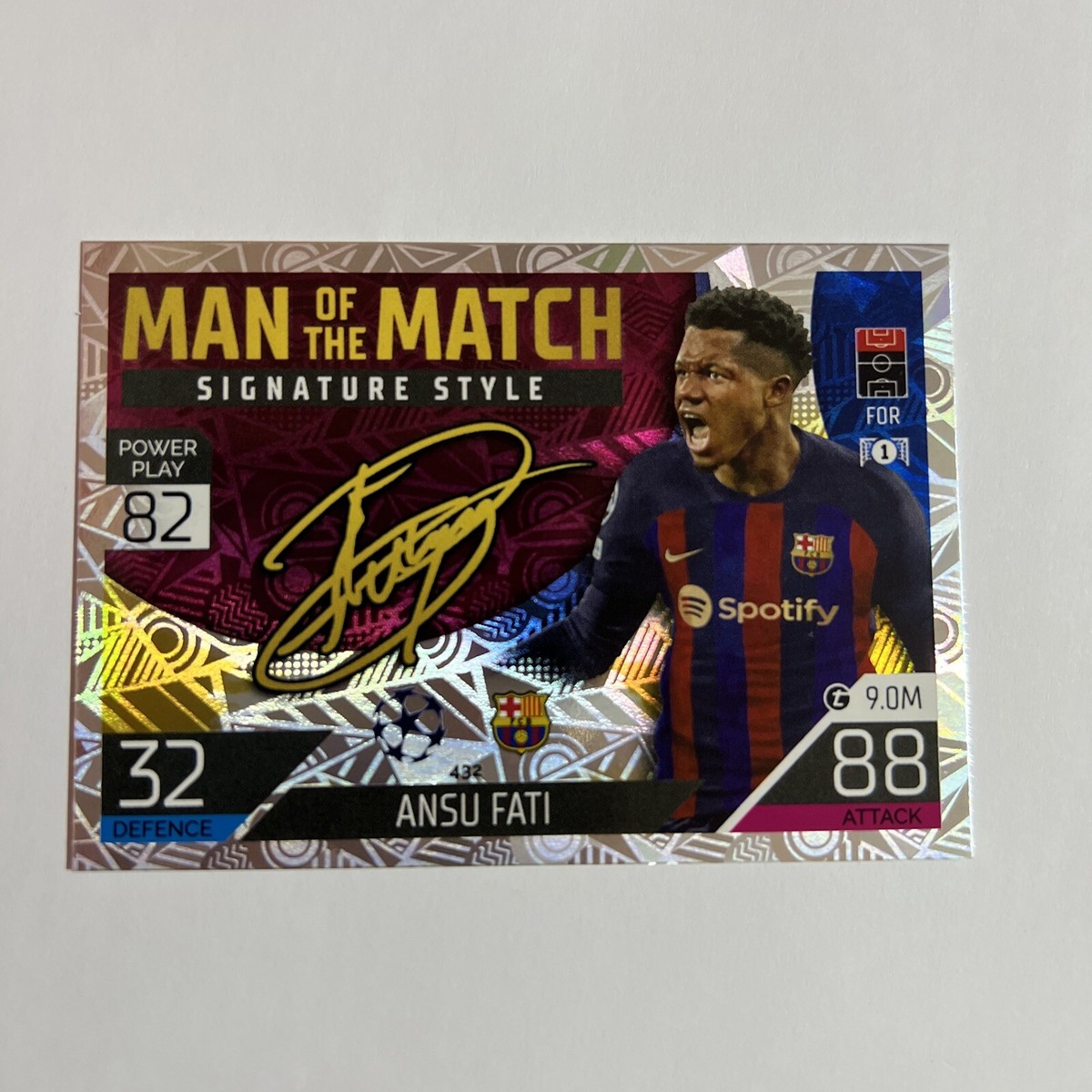 Ansu Fati match attax 22/23 Man Of The Match Signature Style Ansu Fati match attax 22/23 Man Of The Match Signature Style