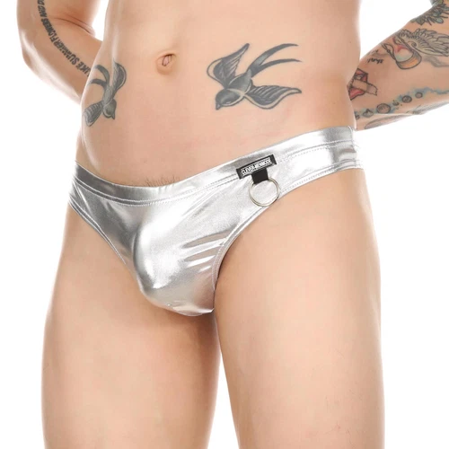 Herren Wetlook Slip Tanga G String Sexy Kunstleder Unterwäsche T-Back Höschen - - Bild 8 von 23