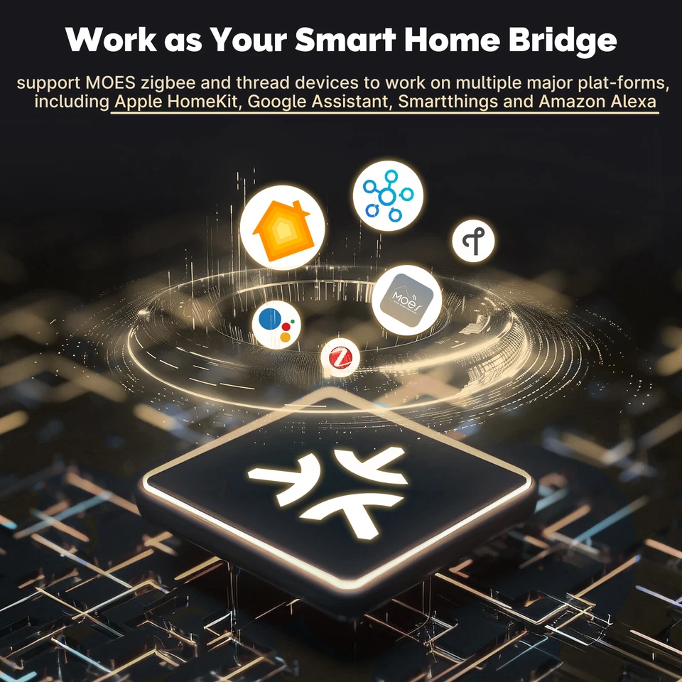 MOES Smart Matter ZigBee Gateway Hub Support Tuya Homekit SmartThings Alexa APP - image 2 of 4