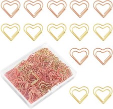 Heart Paper Clips Gold Love Shaped Small Small, Color 1