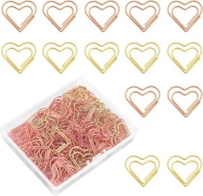 Heart Paper Clips Gold Love Shaped Small Small, Color 1 