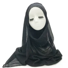 Fashion Women's Glitter Shimmer Soft Turban Shawls Headwrap Headscarf Scarves