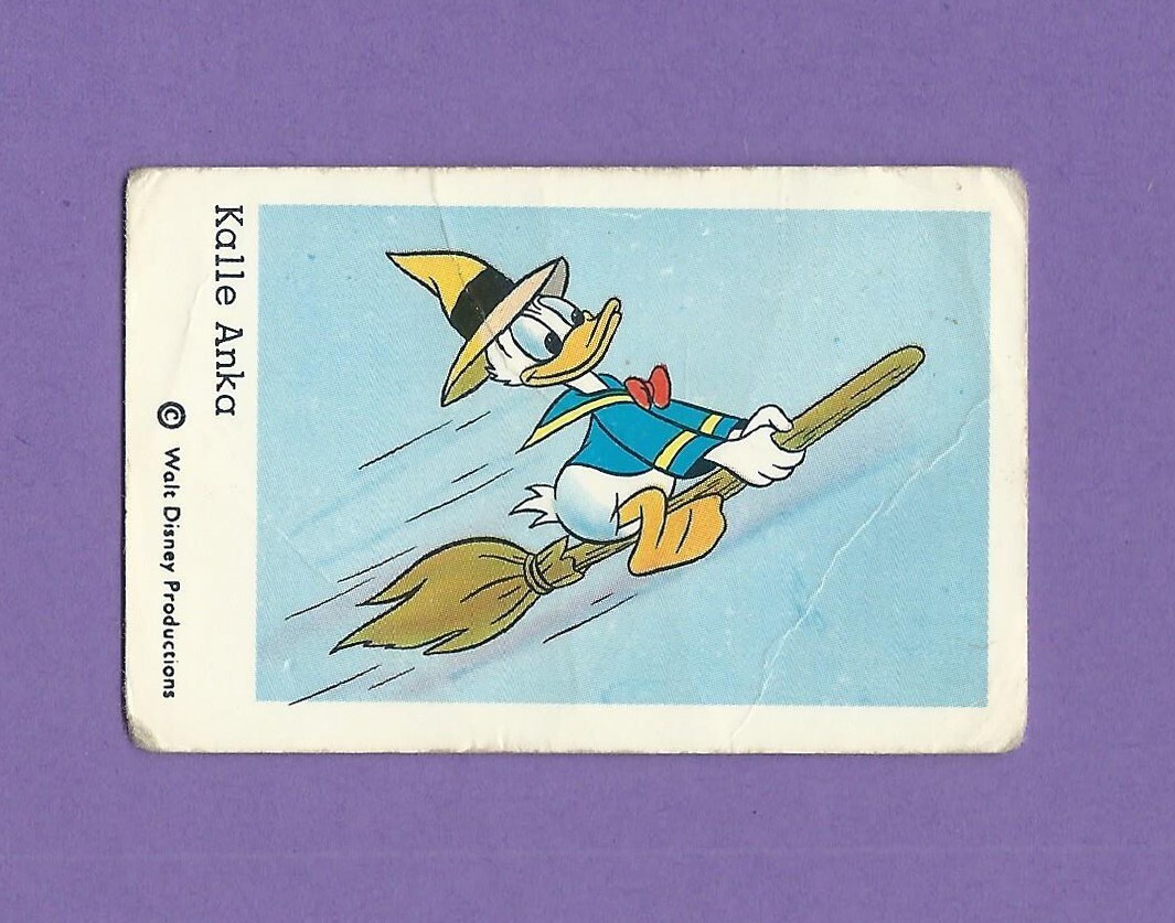 1966 Dutch Disney Donald Duck Unnumbered Gum Card Set of 7
