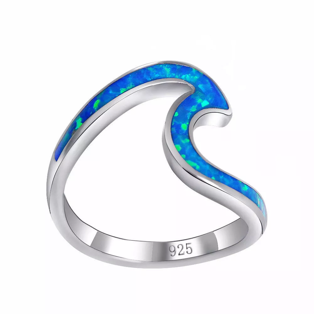 Blue on sale wave ring