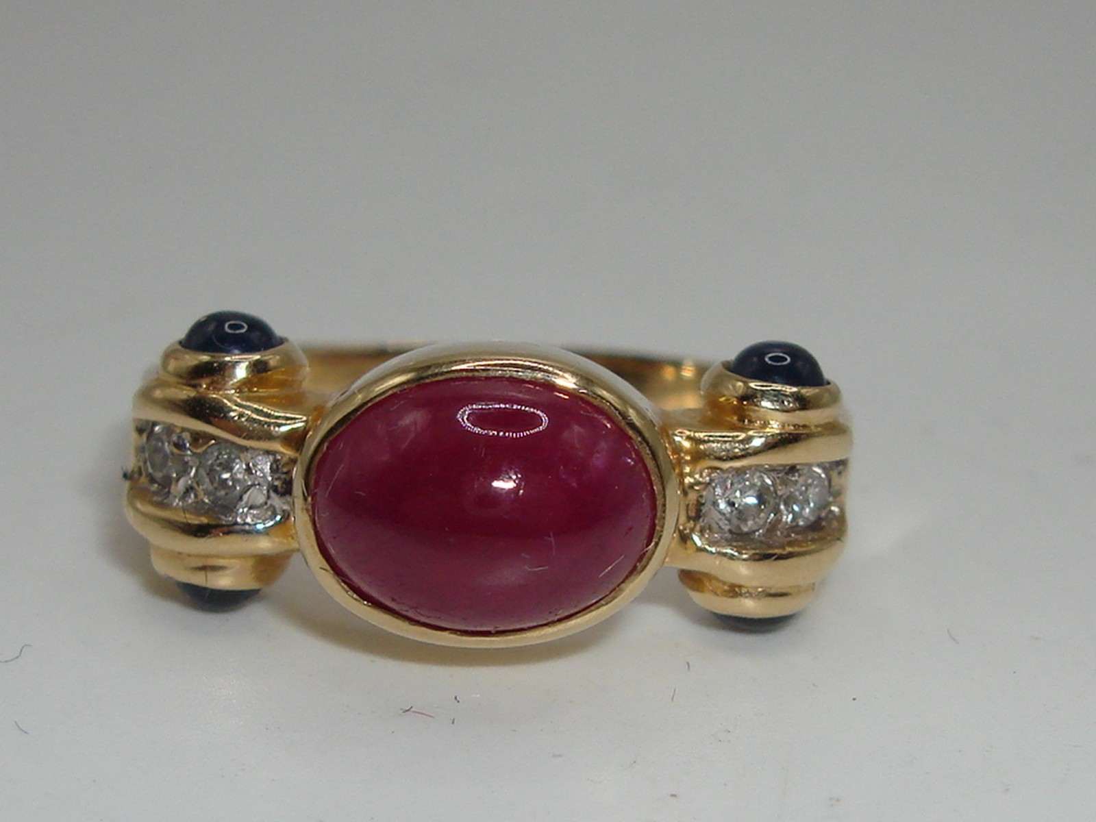 ELEGANT 14K SOLID GOLD APPROX. 2+ CTW RUBY, SAPPH… - image 3