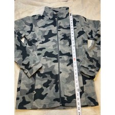 Columbia Fleece Jacket Youth XL Grey Camo Good Full Zip Camouflage Outdoor