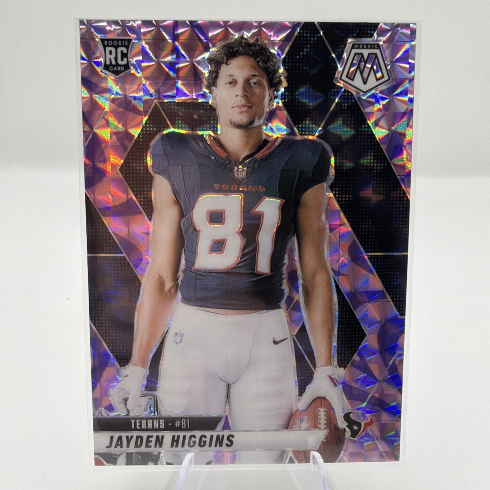2025 Panini Mosaic Jayden Higgins #286 Purple Reactive Prizm RC