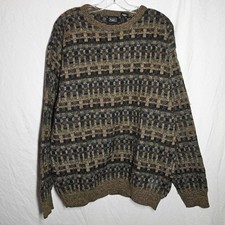 vintage 90s grandpa core patterned cozy indie sweater