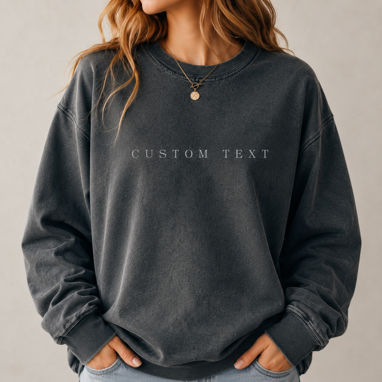 Personalized Made Text Sweatshirt Comfort Color Tee Custom Your Own Text / Photo