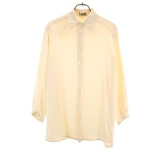 Used HERMES French Silk Blend Old Long sleeve shirt 38 beige Women