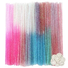 100Pcs Gradient Glitter Pipe Cleaners Mixed Colors Chenille Stems for Crafts 12