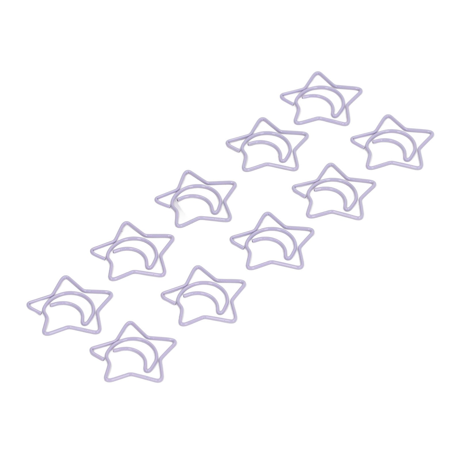 100PCS Shaped Paper Clips Purple Five Pointed Star Sturdy Portable For Office Me