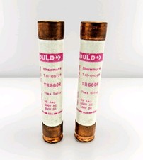 Lot Of 2 New GOULD SHAWMUT TRS60R TRI-ONIC TIME DELAY FUSE, 60A 600VAC -A9