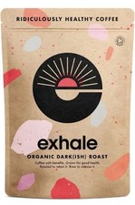 New & Sealed Long Expiry EXHALE 100% Organic Dark Roast Fine Ground Coffee 450G 