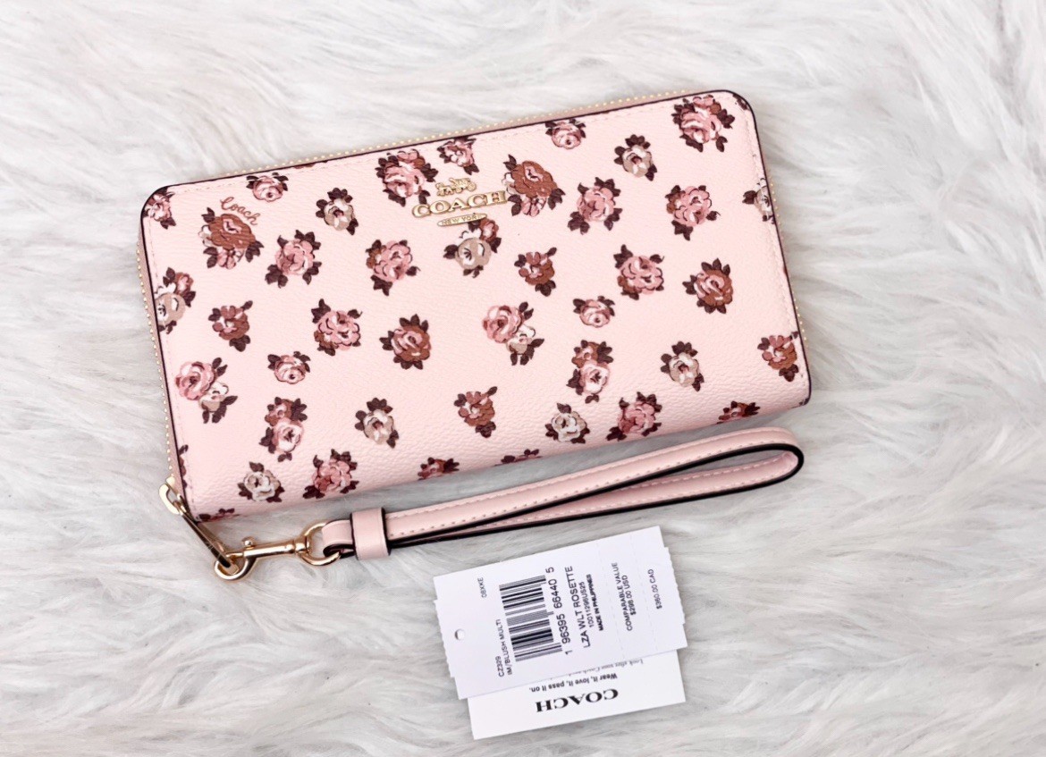 Coach Long Zip Around Wallet With Rosette Print CZ329 for sale