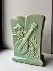 Mid Century Brush McCoy USA Pottery Vase Mandolin Floral Vintage