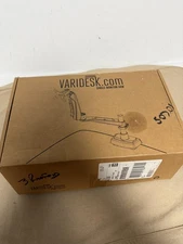 VariDesk Single Monitor Arm Desk Mount Adjustable VESA Tidy Up Kit Silver Clamp