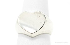 Vintage Heart Sterling Silver Ring - Size 8.75