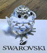 🐤 Swarovski Crystal  Mini Zoo  Small Baby Chick Figurine, w/ Silver Feet & Beak