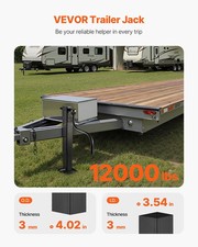 Trailer Jack, 12000 lbs Dynamic Load Capacity, Weld-on Pipe-Mount Swivel Traile