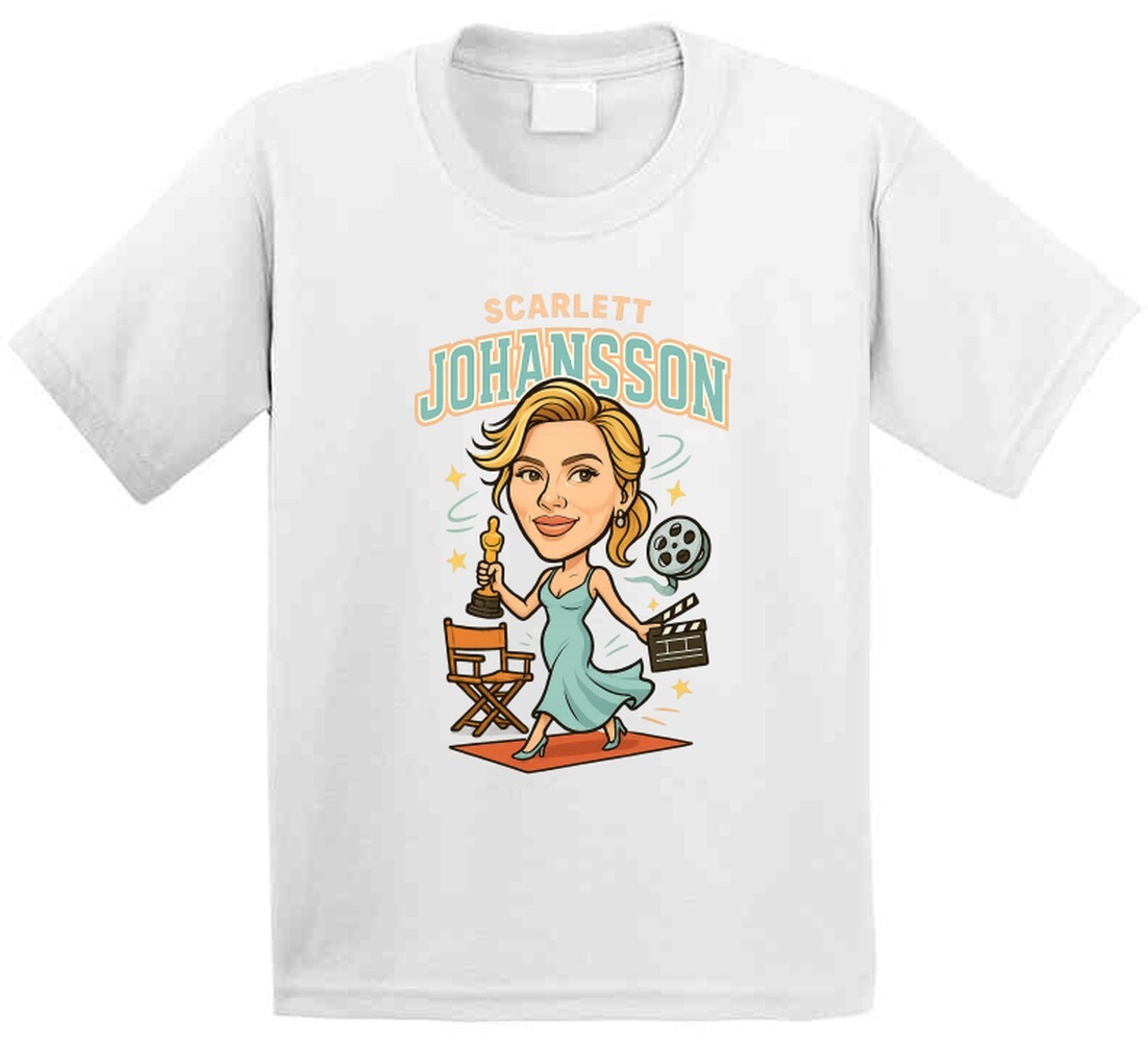 Scarlett Johansson Retro Look Caricature T Shirt