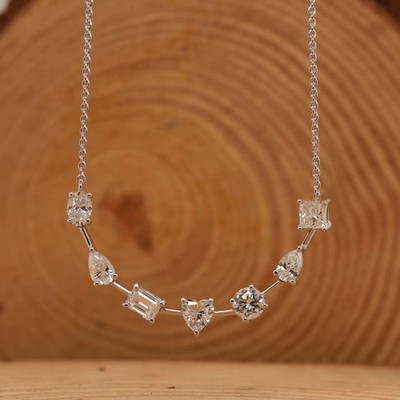 3.5ct Multiple Cut Lab Created Diamond Test Pass VVS1/D/Excellent Necklace