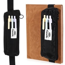 Black Pen Holder for Notebook, Elastic Pen Holder with Adjustable Elastic Ban...