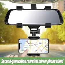 Car Rearview Mirror Phone Holder 360 Rotatable Adjustable GPS Mount For iPhone