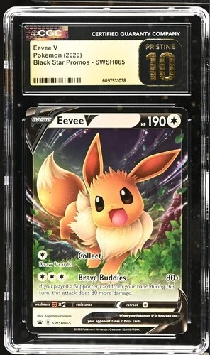 Eevee V SWSH065 - Black Star Promos CGC 10 PRISITINE POP 5
