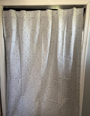 Max Studio Home Gray Trellis Curtain 2 Panels 52''x90'' Each Modern Design