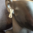 18K WHITE GOLD - DIAMOND (.80Ct) CRISS CROSS HUGGIE EARRINGS — photo 1
