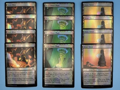 4x FOIL Urza s Mine Tower Power Plant playset Double Masters 3 MTG Urzatron Tron
