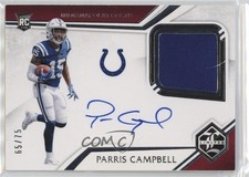 2019 Panini Limited Rookie Ruby Spotlight 65/25 Parris Campbell Patch Auto 7qt