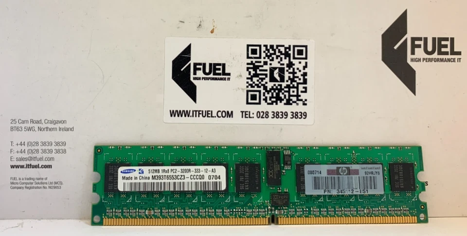 Samsung  512MB DDR2 ram memory module PC2-3200-  M393T6553CZ3-CCCQ0 - Image 2 of 3