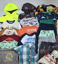 Lote de 19 paquetes de ropa para bebé niño pequeño niño conjunto camisas pantalones con capucha: 2T