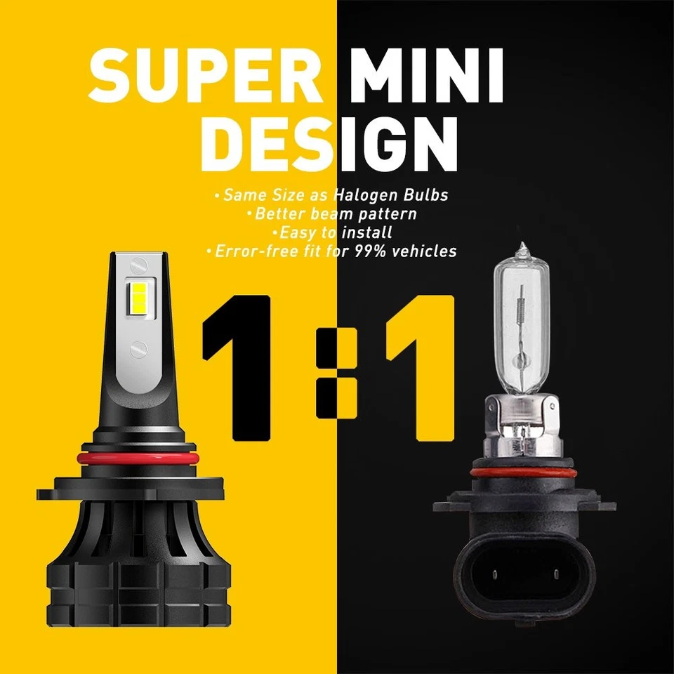 AUXITO 9005 H11 H8 LED Headlight Conversion Bulbs Kit High Low Beam Bright 2/4X - Image 3 of 4