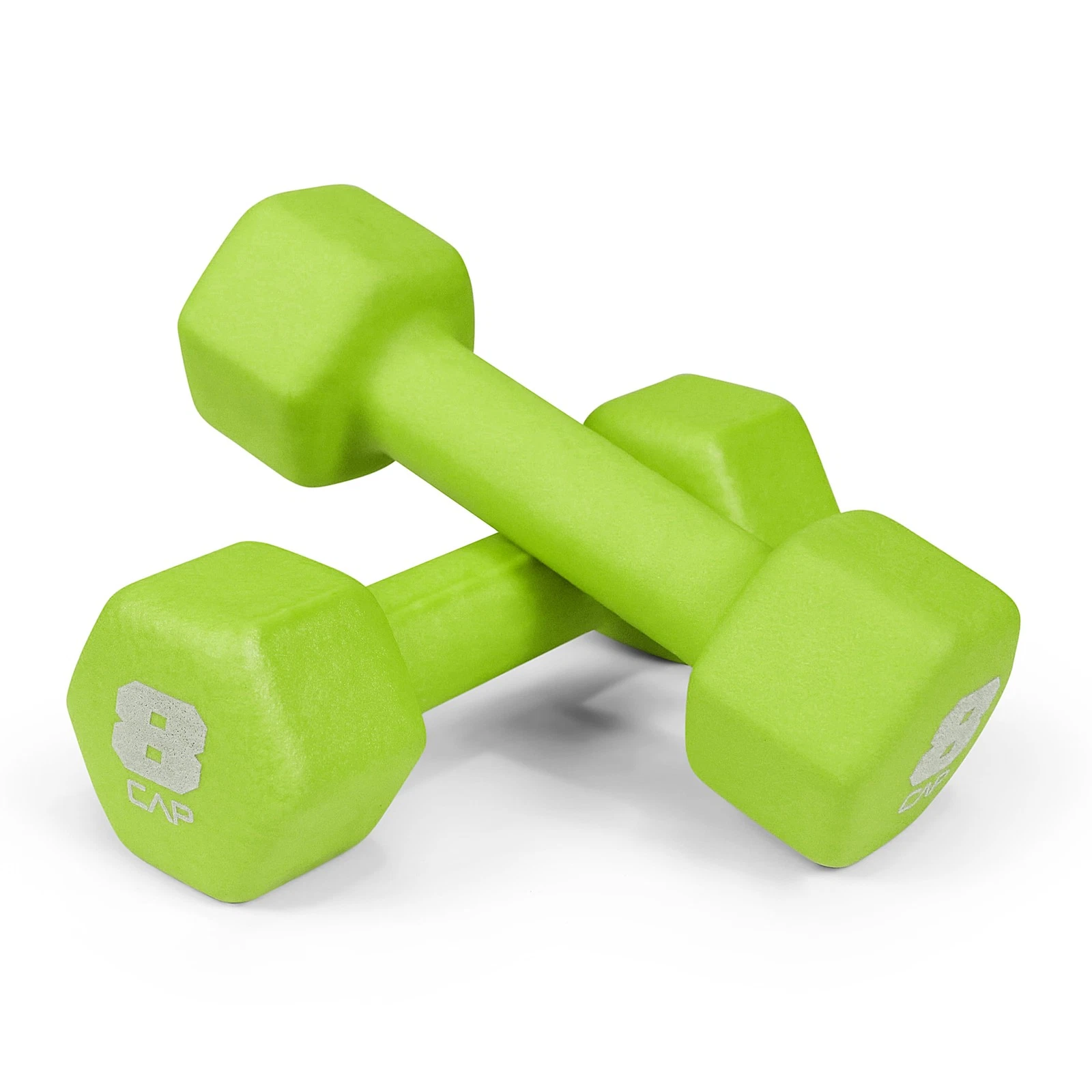 Barbell, 8Lb Green Neoprene Dumbbell, Pair