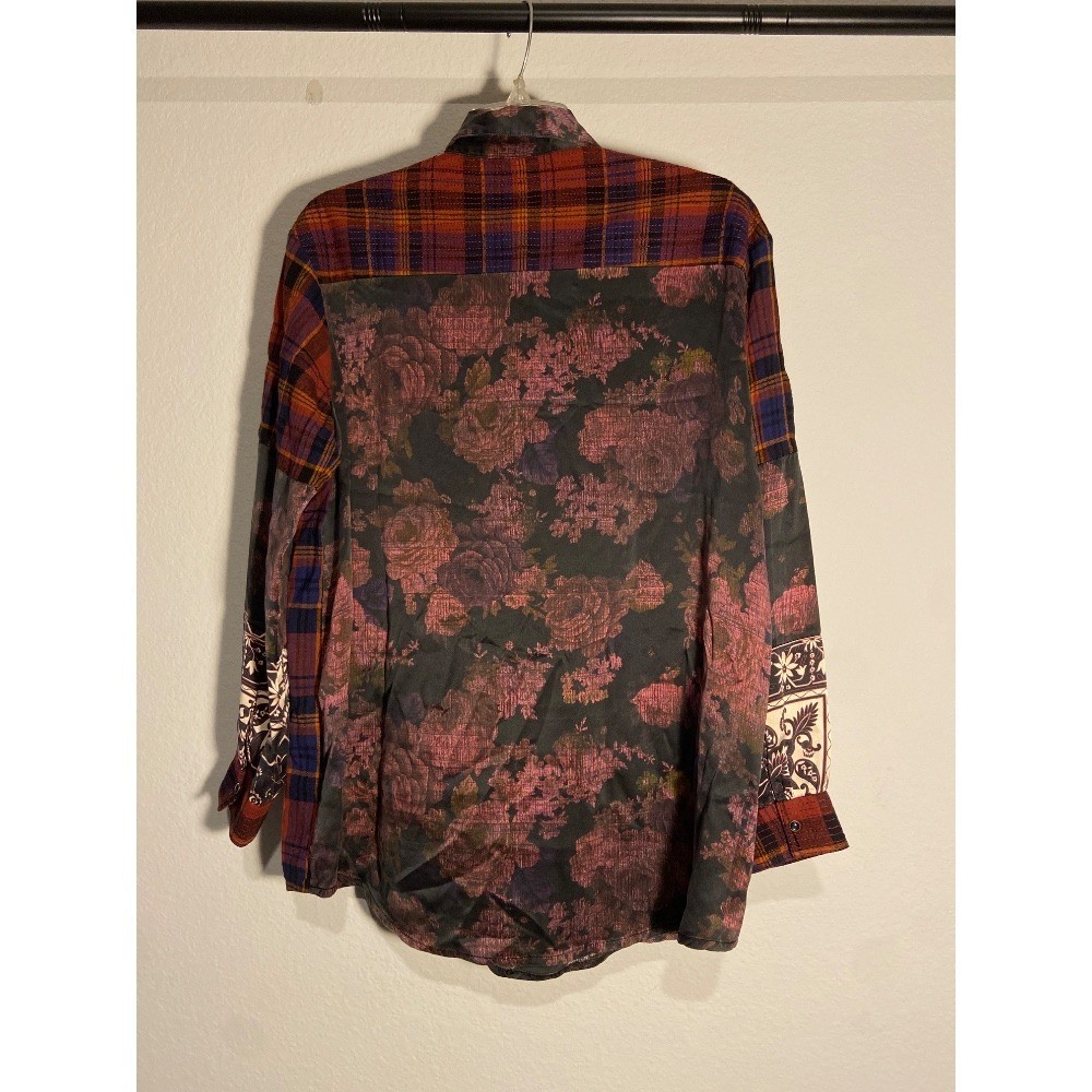 Johnny Was Workshop Patchwork Flannel Button Up F… - image 4