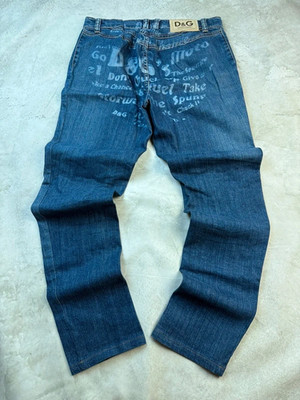 Vintage D&G Dolce & Gabbana Jeans 30 44 S blau dunkel design Y2K  straight 117