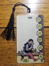 EIGHT OF PENTACLES Bookmark Smith Waite Tarot Deck Card Art New Gift Oracle