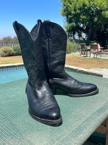 Deerskin Black Cowboy Boots Size 