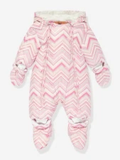 Baby Girls Zigzag Snowsuit in Pink & Bunting 
