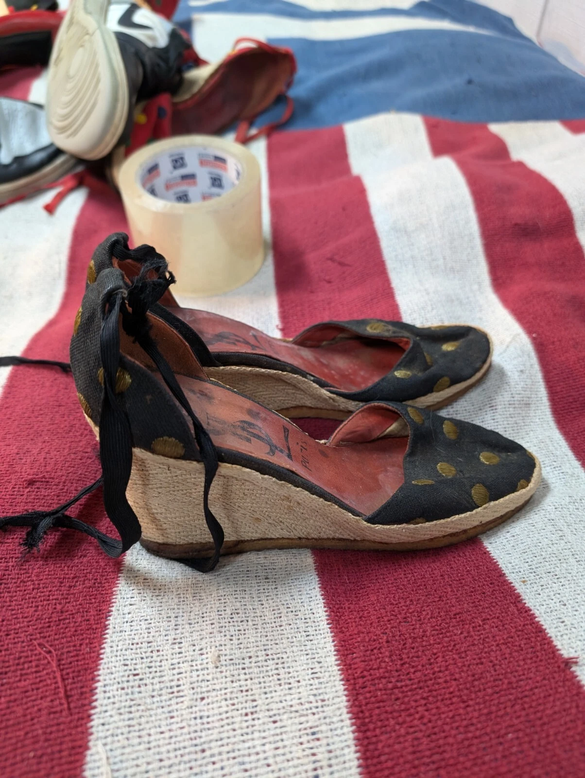 SAINT LAURENT (YSL) Scarpe espadrillas vintage Yves Saint Laurent YSL Paris zeppa pompa donna 9 LEGGI