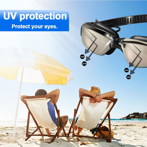 Schwimmbrille Spiegel Klar Anti-UV Antibeschlag Schwimmbrille für Erwachsene Herren Damen - Bild 7 von 13