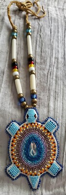 Hand Beaded Necklace - Native American - Lakota - Sioux - Alan