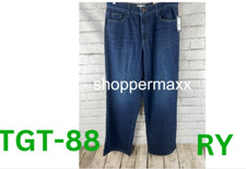 Women's High-Rise Wide Leg Jeans - Universal Thread, Dark Wash, 12 Long